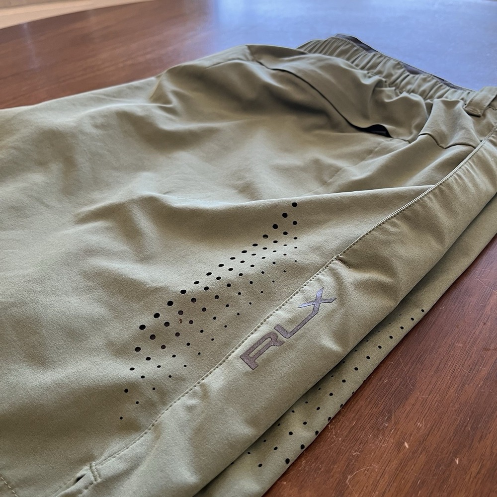 RLX Ralph Lauren Mens XXL Green Running Shorts Lined 7" Inseam